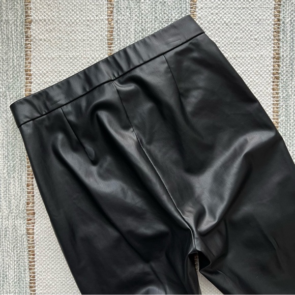 Zara Black Faux Leather Ankle Zip Slim Leg High Rise Pants Women’s Size Medium - Picture 7 of 8